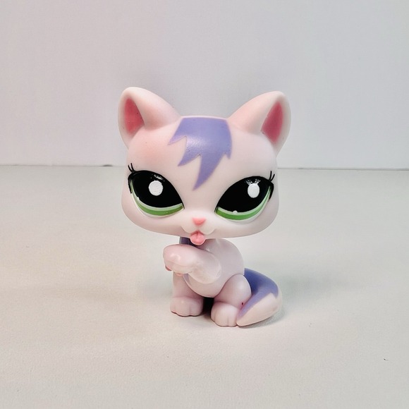 Hasbro Other - Littlest Pet Shop #1931 Lavender Licking Kitty Cat - Authentic LPS Tongue Out